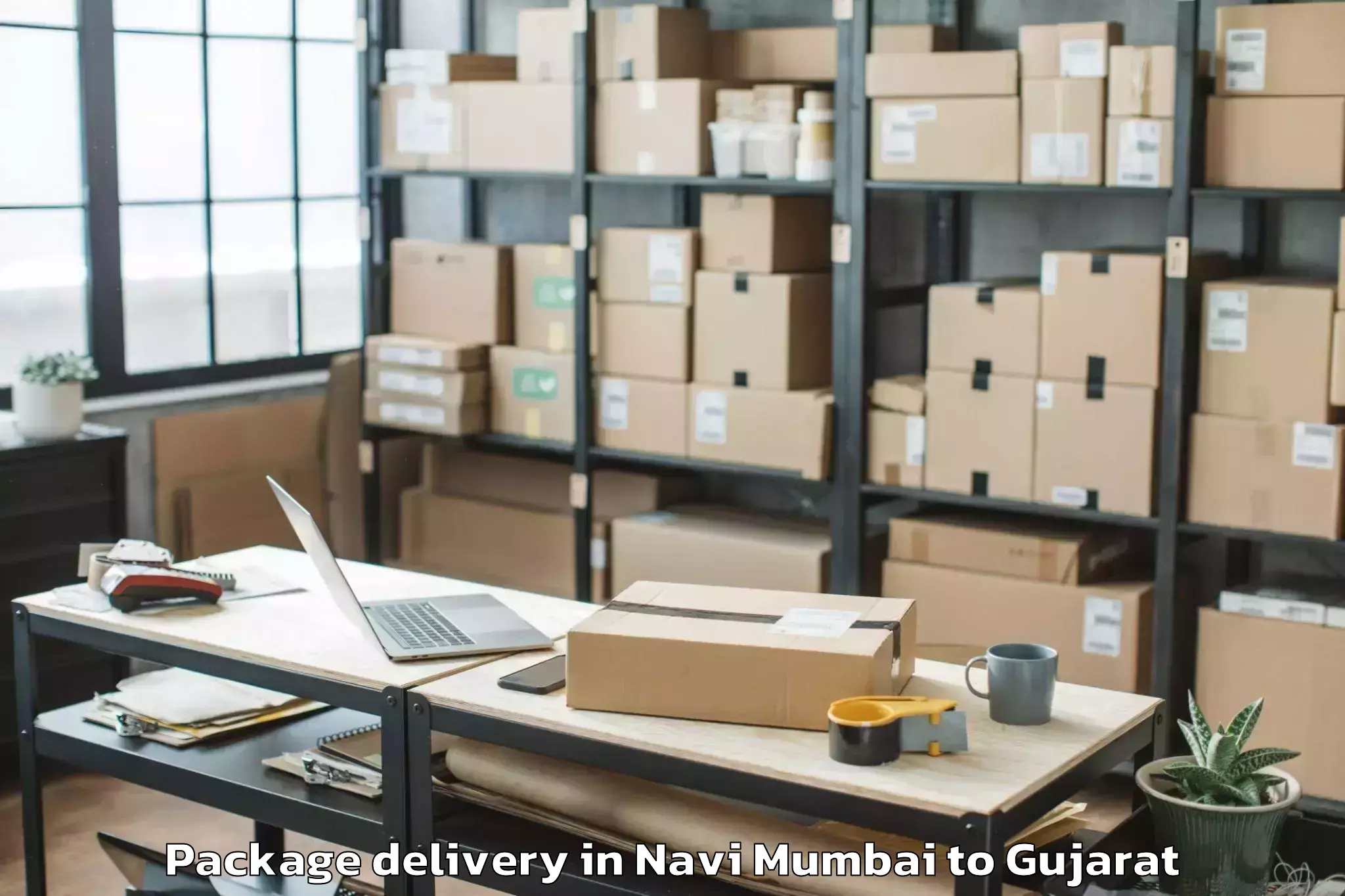 Affordable Navi Mumbai to Amdabad Package Delivery